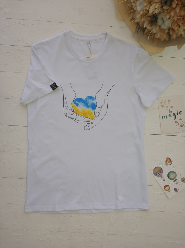 Medizinisches T-Shirt 6600 Weiß - Herz in den Palmen der Ukraine