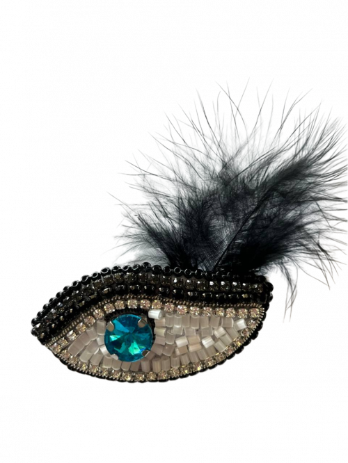 Брошь "Глаз птичка" Ручная работа