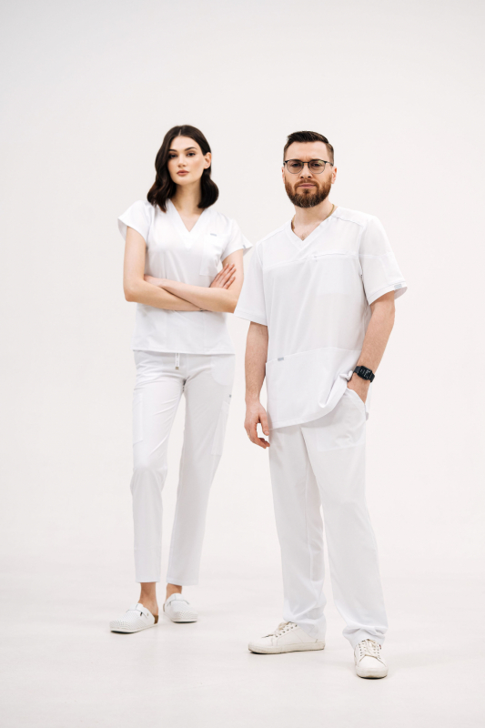 Spodnie medyczne 70 Biale