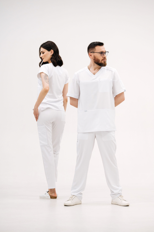 Spodnie medyczne 70 Biale