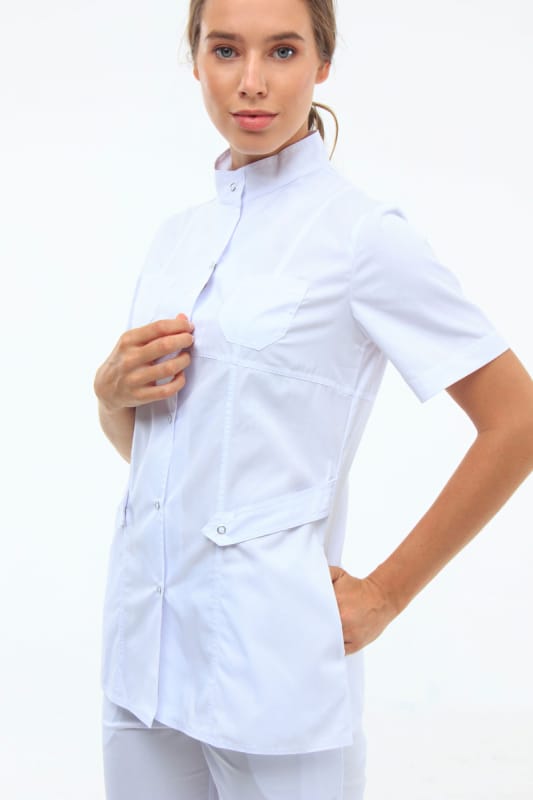 Медичний костюм 12387 Білий/Білий